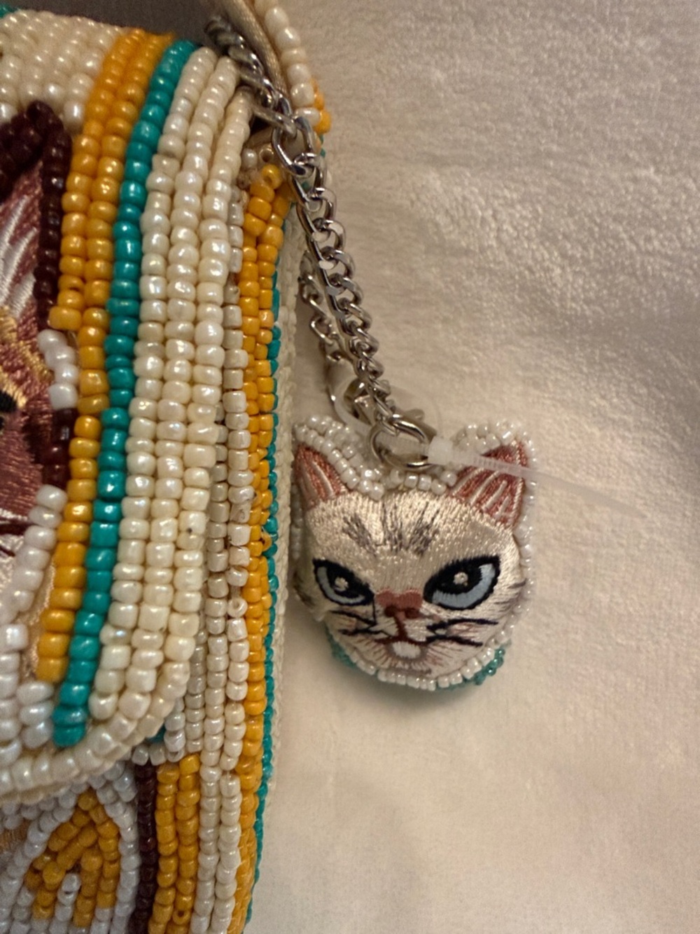 Beaded Cat Pattern Shoulder Bag - Picture 2 of 13